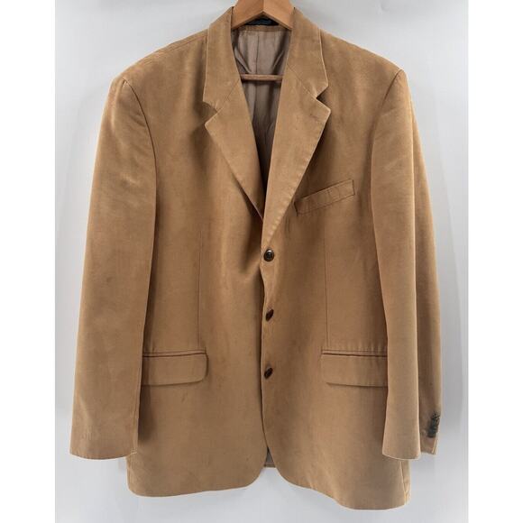 Lord & Taylor Fifth Ave Men Brown Camel Blazer Sport‎ Coat 44R Corp Classic - Picture 1 of 15